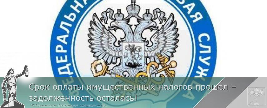 Срок оплаты имущественных налогов прошел – задолженность осталась! | Администрация муниципального округа город Партизанск Приморского края Официальный сайт Срок оплаты имущественных налогов прошел – задолженность осталась! | Администрация муниципального округа город Партизанск Приморского края Официальный сайт