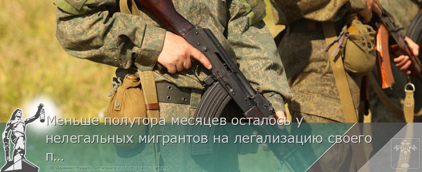 Меньше полутора месяцев осталось у нелегальных мигрантов на легализацию своего пребывания в Приморье | Администрация муниципального округа город Партизанск Приморского края Официальный сайт Меньше полутора месяцев осталось у нелегальных мигрантов на легализацию своего пребывания в Приморье | Администрация муниципального округа город Партизанск Приморского края Официальный сайт